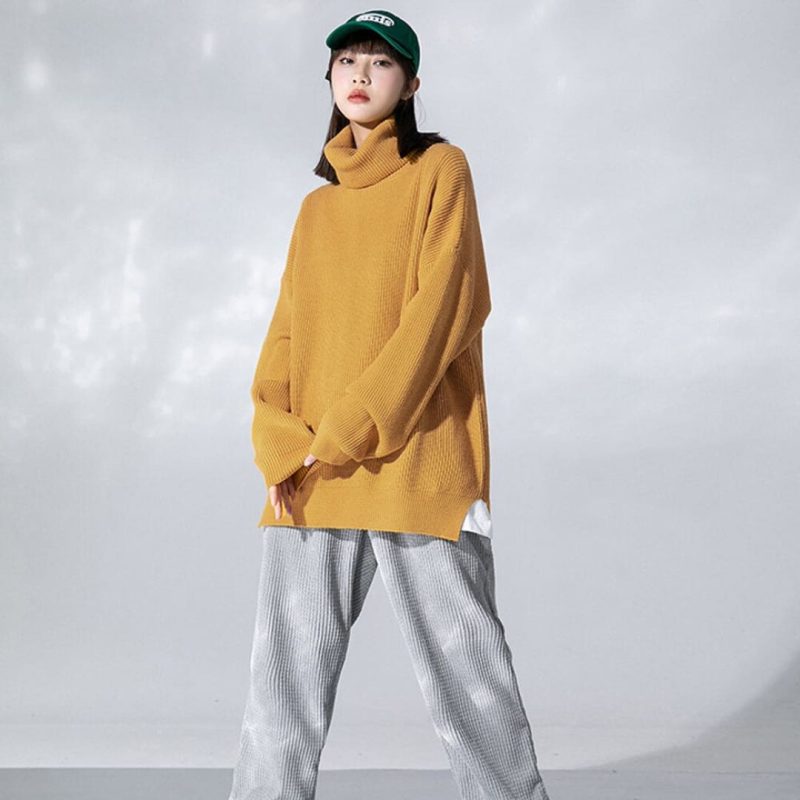 Casual Comfortable Pullover Turtleneck Sweater - Image 7