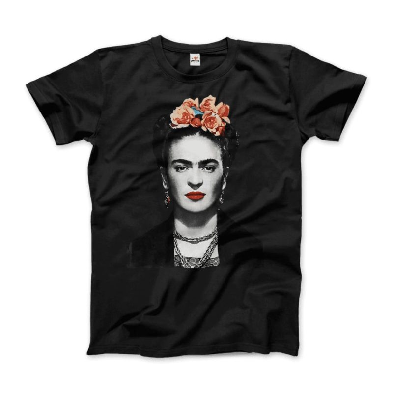 Frida Kahlo With Flowers Poster Artwork T-Shirt - Image 3