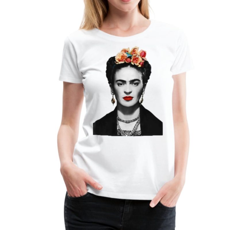 Frida Kahlo With Flowers Poster Artwork T-Shirt - Image 14