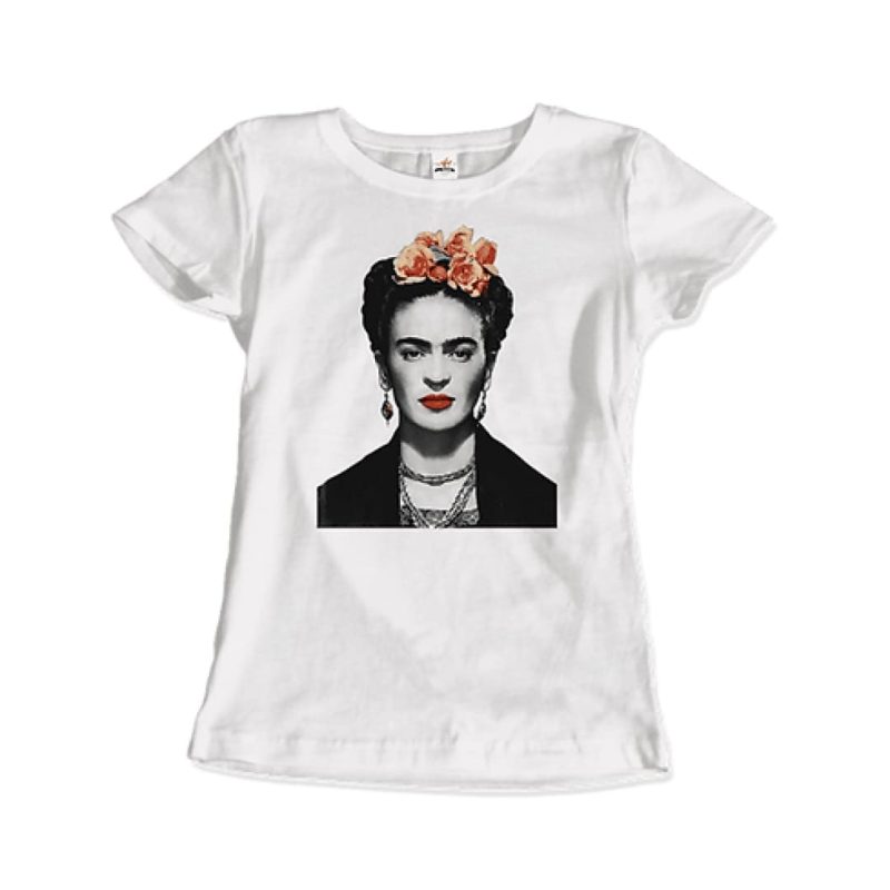 Frida Kahlo With Flowers Poster Artwork T-Shirt - Image 2