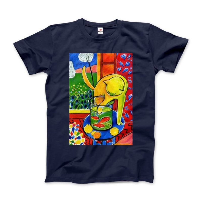 Henri Matisse the Cat With Red Fishes 1914 Artwork T-Shirt - Image 7