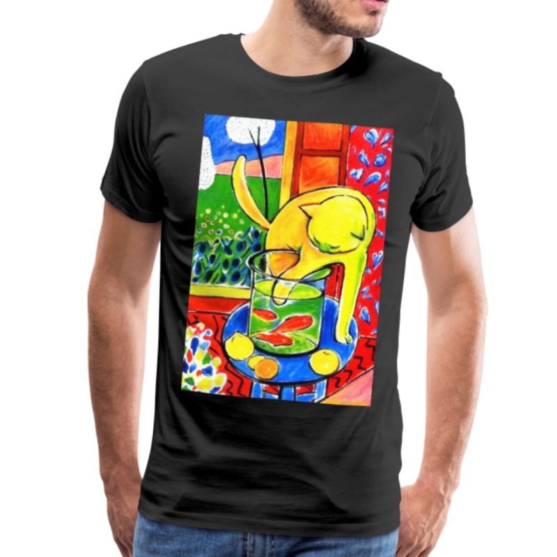 Henri Matisse the Cat With Red Fishes 1914 Artwork T-Shirt - Image 13